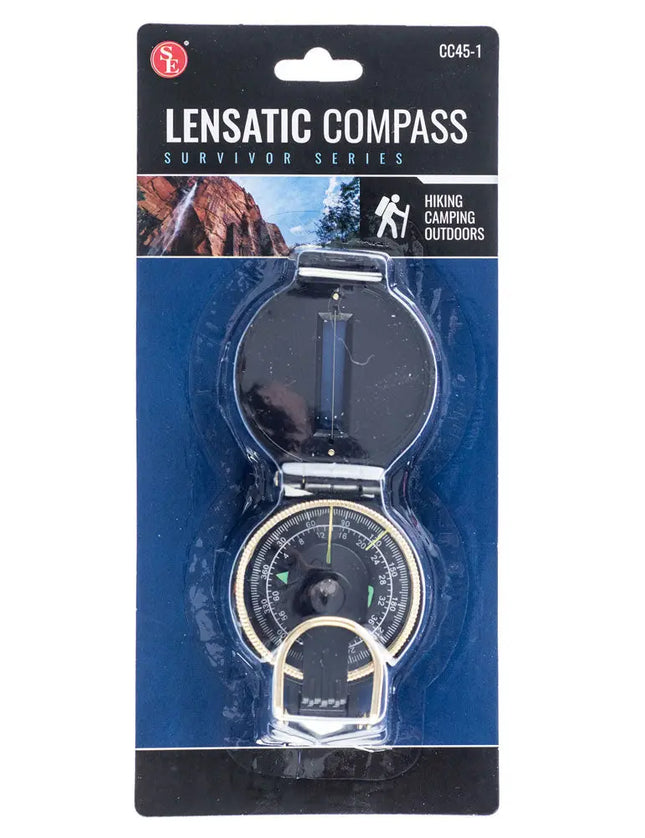 LENSATIC COMPASS SURVIVOR SERIES, black and gold compass in packaging