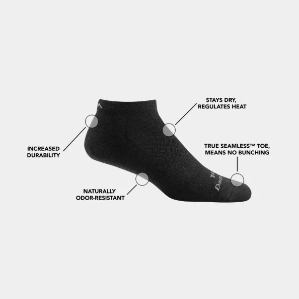 Black sock with features highlighted on a white background