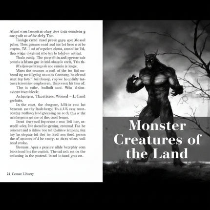 Monster Creatures of the Land book cover with a werewolf-like creature