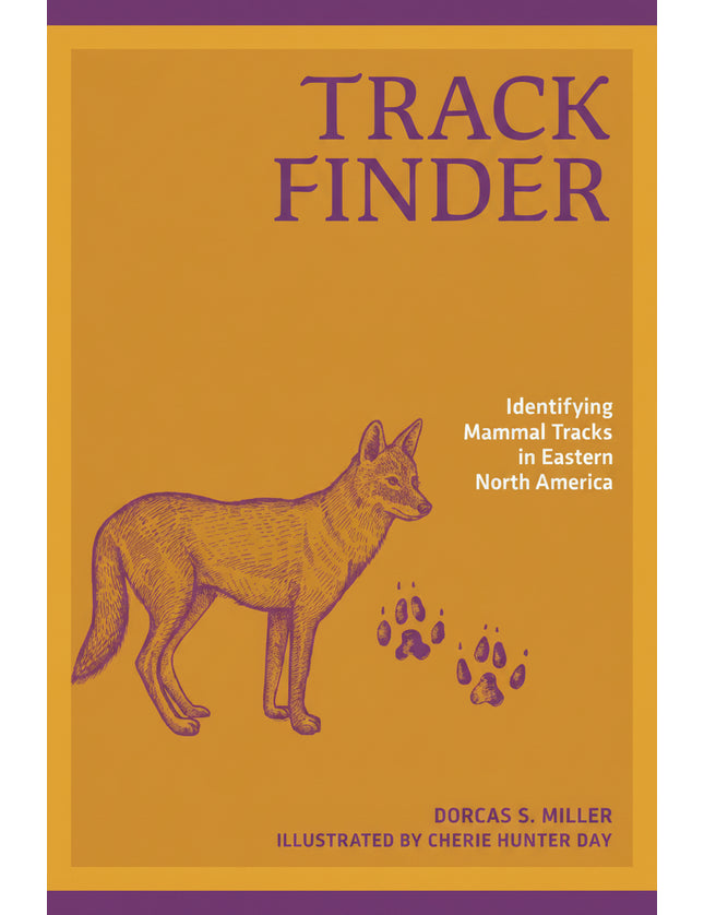 Track Finder book cover with a coyote illustration and paw prints