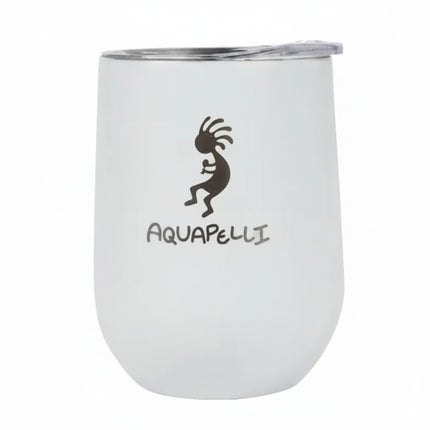 White Aquapelli tumbler with a clear lid