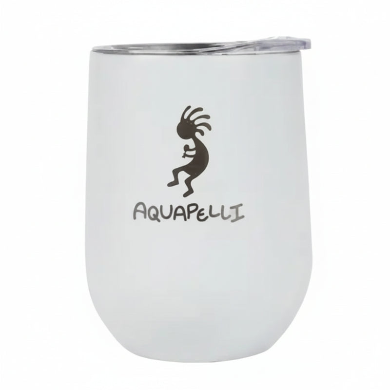 White Aquapelli tumbler with a clear lid