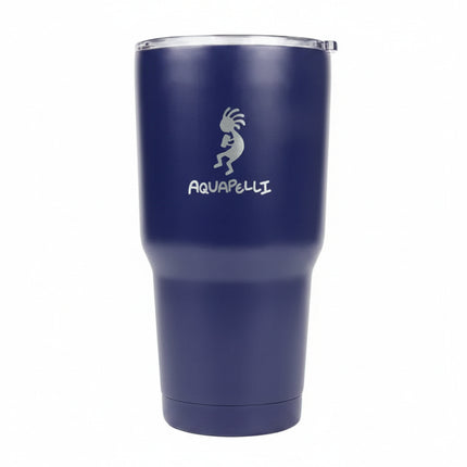 Aquapelli 30oz tumbler in navy blue with clear lid
