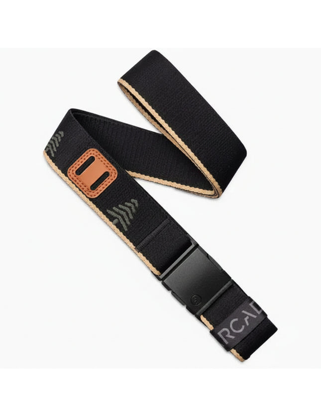 Black belt with tan trim and buckle