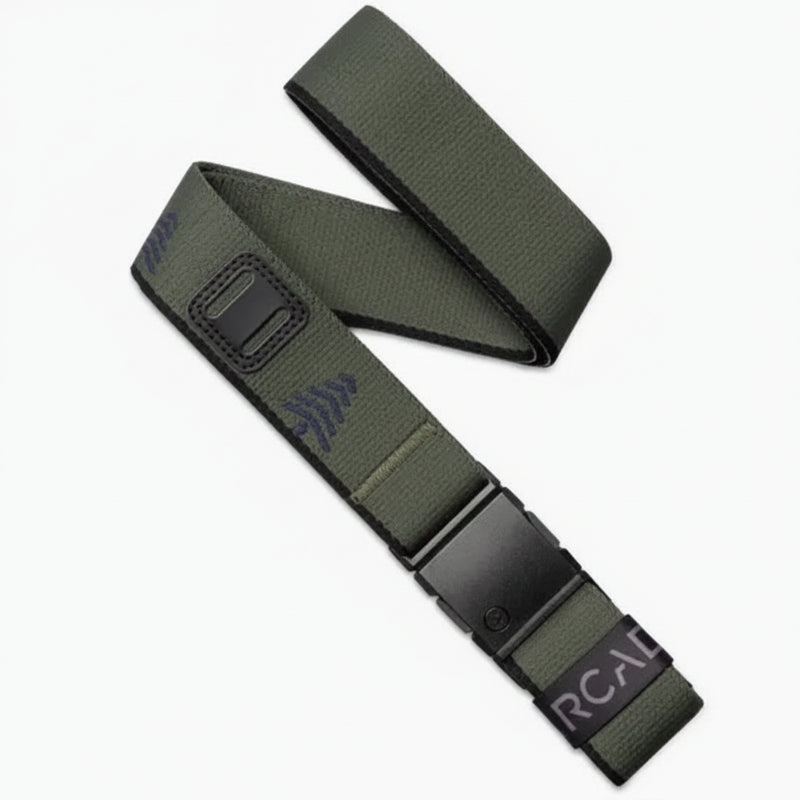 Arcade Ranger olive green belt with black buckle and logo