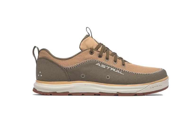 Astral Loyak AC shoe in brown and tan with white sole and brown tread