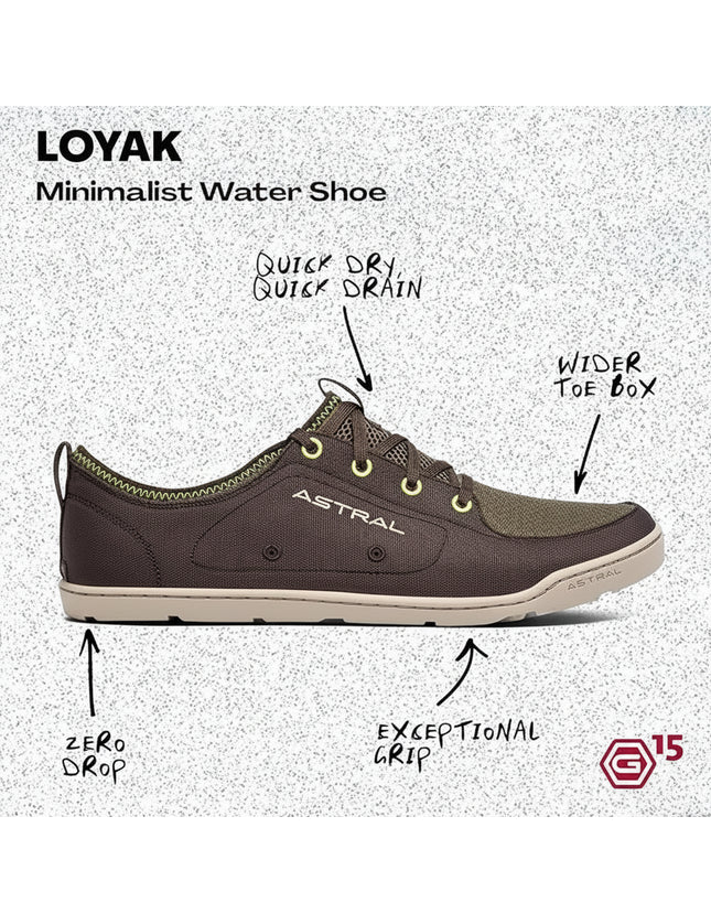 Loyak minimalist water shoe with quick dry, quick drain, wider toe box, zero drop, and exceptional grip