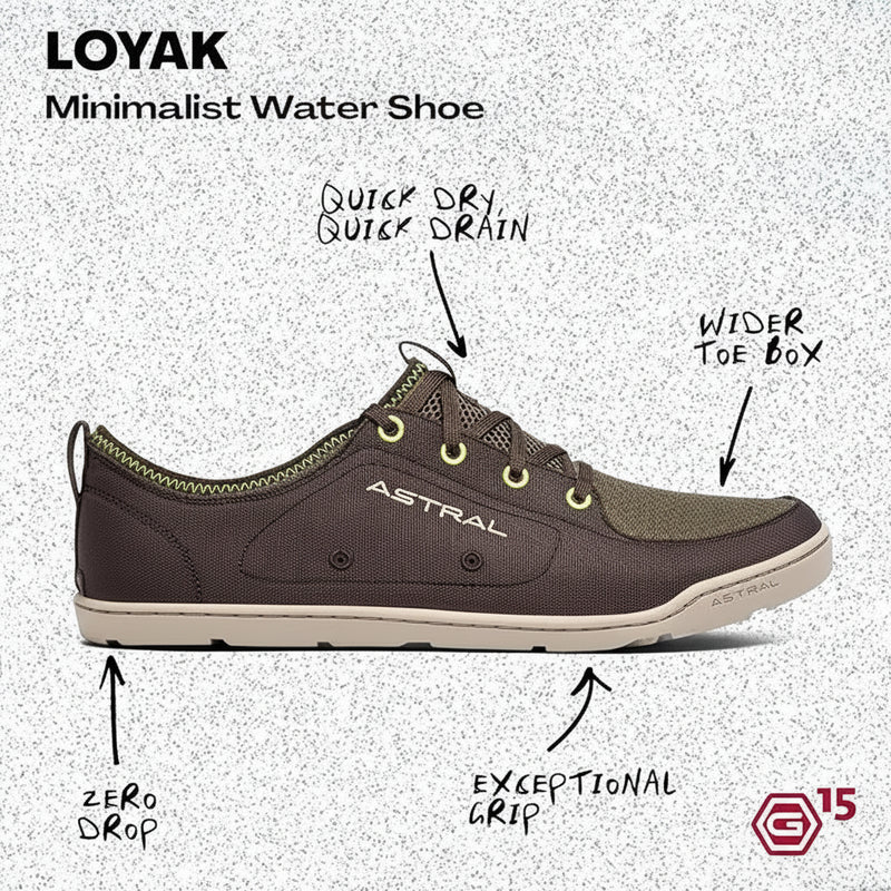 Loyak minimalist water shoe with quick dry, quick drain, wider toe box, zero drop, and exceptional grip