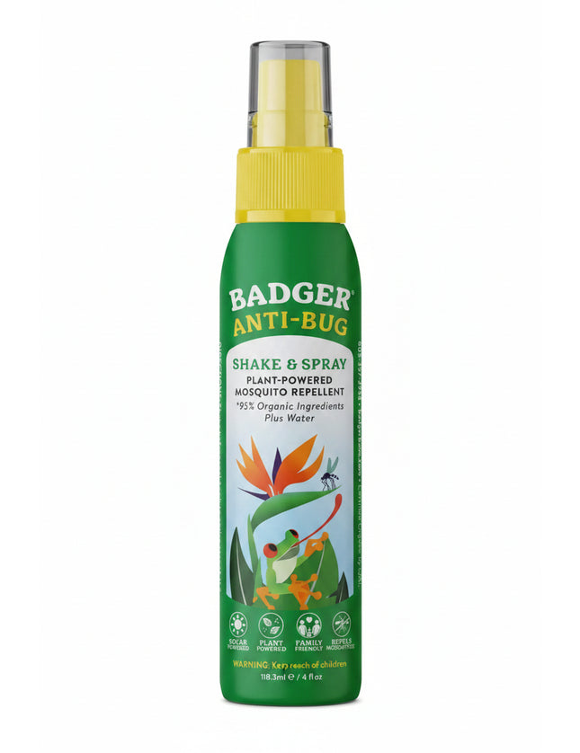 Badger Anti-Bug Shake & Spray Plant-Powered Mosquito Repellent, 118.3ml