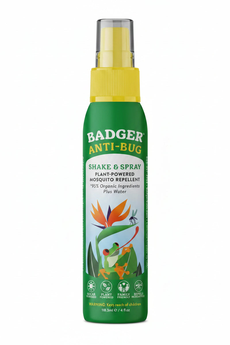 Badger Anti-Bug Shake & Spray Plant-Powered Mosquito Repellent, 118.3ml