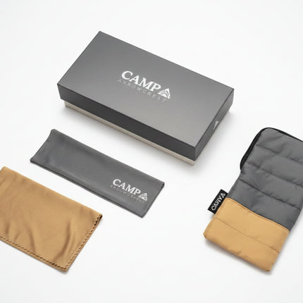 Campa branded box, pouch, and quilted case