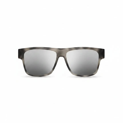 Grey sunglasses with mirrored lenses