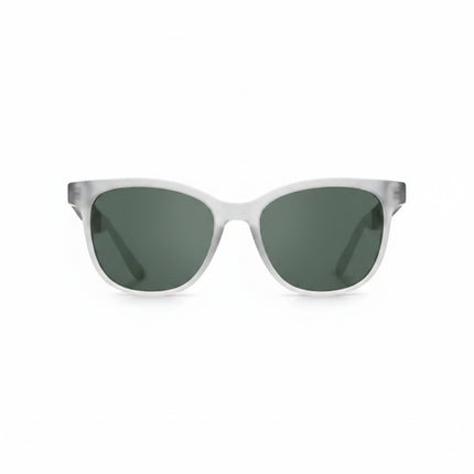 Light gray sunglasses with dark green lenses