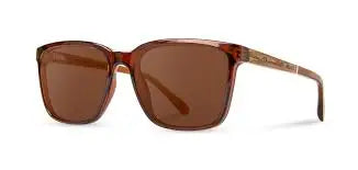 Brown square frame sunglasses with brown lenses
