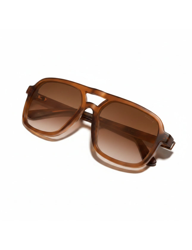 Brown tortoise shell sunglasses with gradient lenses
