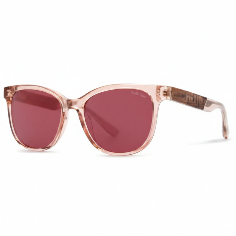 Pink sunglasses with dark pink lenses