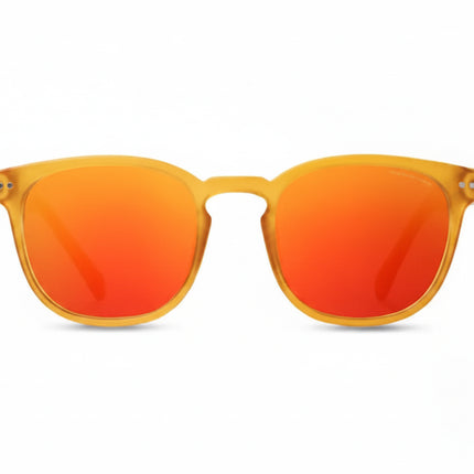 Orange sunglasses with a yellow frame