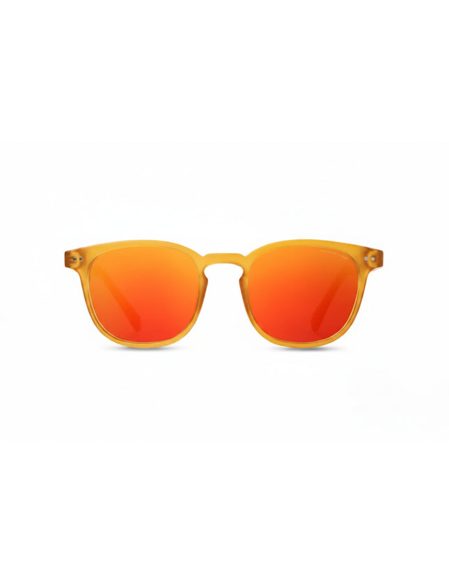Orange sunglasses with a yellow frame