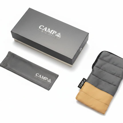 Campa sunglasses box, soft pouch, and quilted case