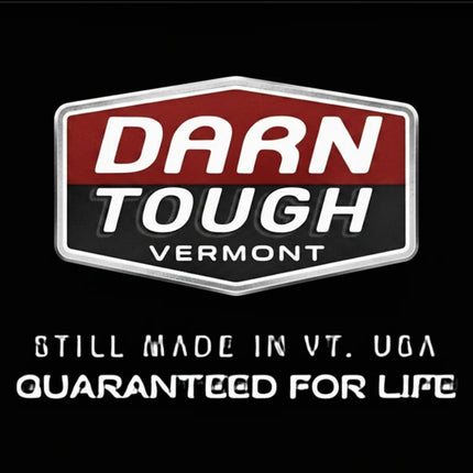 Darn Tough Vermont logo with text Still Made in VT USA Guaranteed for Life