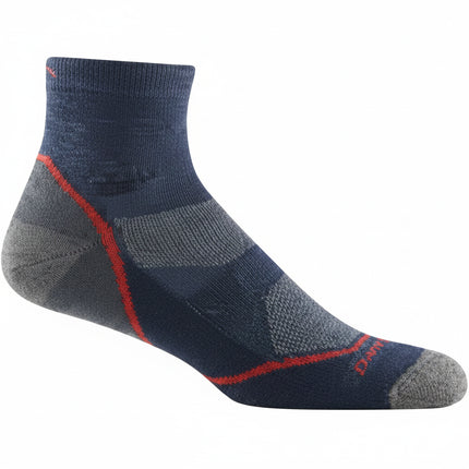 Darn Tough mens light hiker quarter lightweight hiking sock in blue