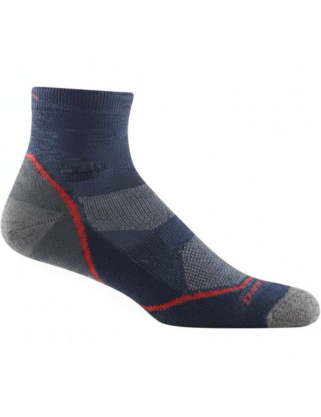 Darn Tough mens light hiker quarter lightweight hiking sock in blue