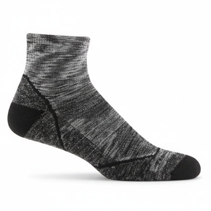 Black and grey ankle sock with a textured knit