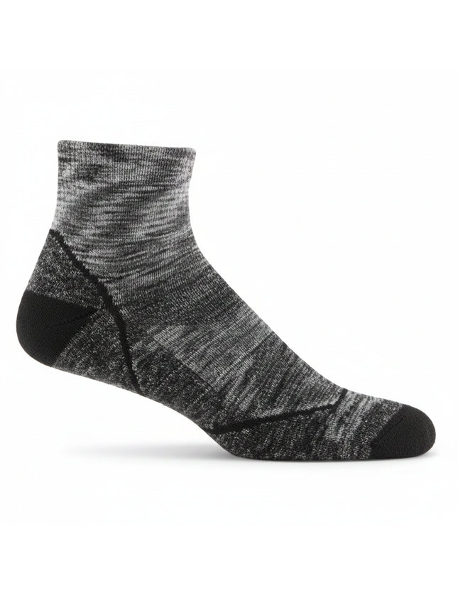 Black and grey ankle sock with a textured knit
