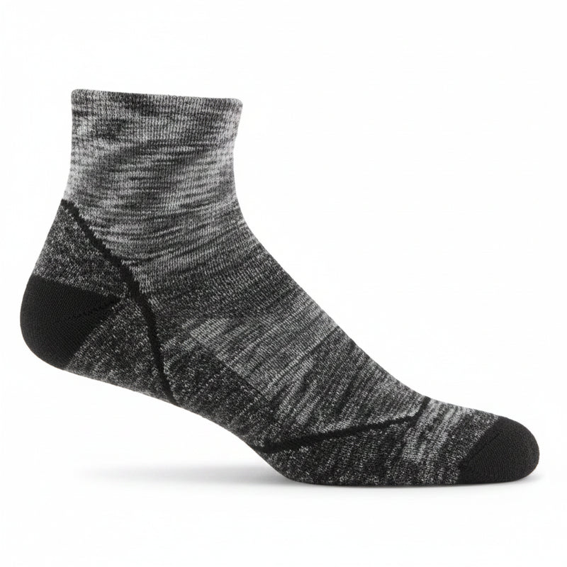 Black and grey ankle sock with a textured knit
