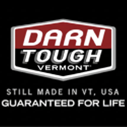 Darn Tough Vermont logo with text Still Made in VT, USA Guaranteed for Life