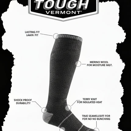 Darn Tough Vermont sock features diagram