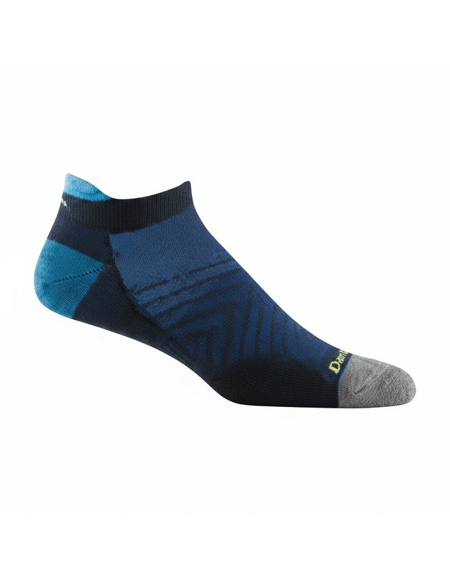 Darn Tough Element No Show Tab Lightweight with Cushion Sock in blue and grey