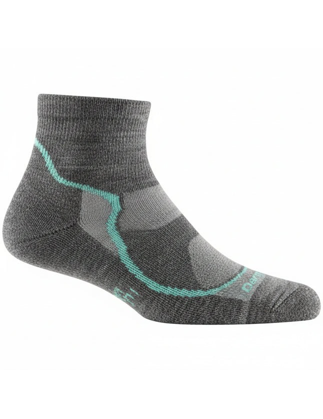 Gray and teal ankle sock