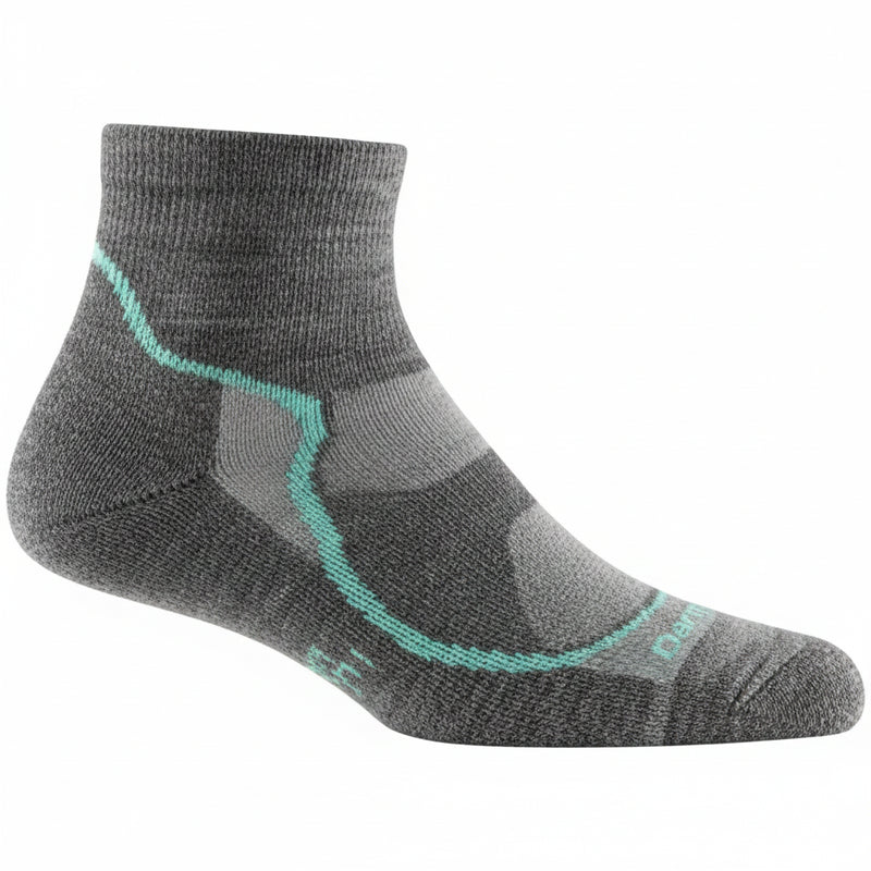 Gray and teal ankle sock