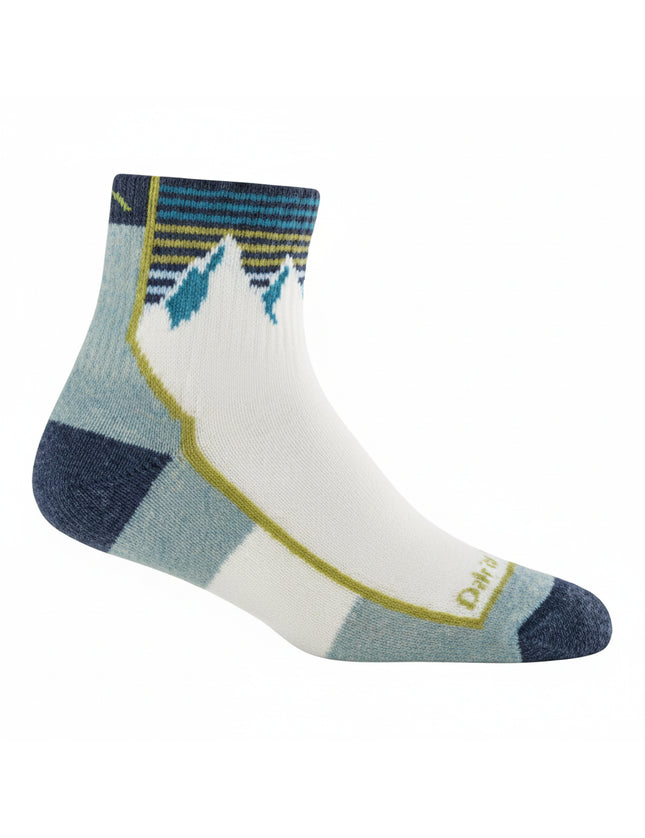 Darn Tough women's lightweight hiker quarter sock with mountain design