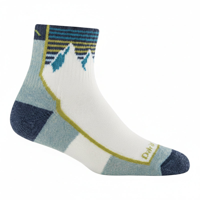 Darn Tough women's lightweight hiker quarter sock with mountain design