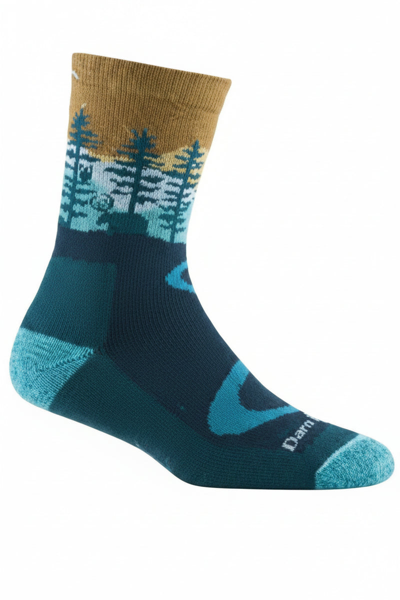 Darn Tough Hiker Micro Crew Midweight Hiking Sock with forest design