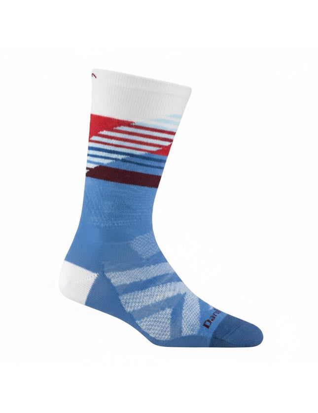Blue, white, and red striped sock