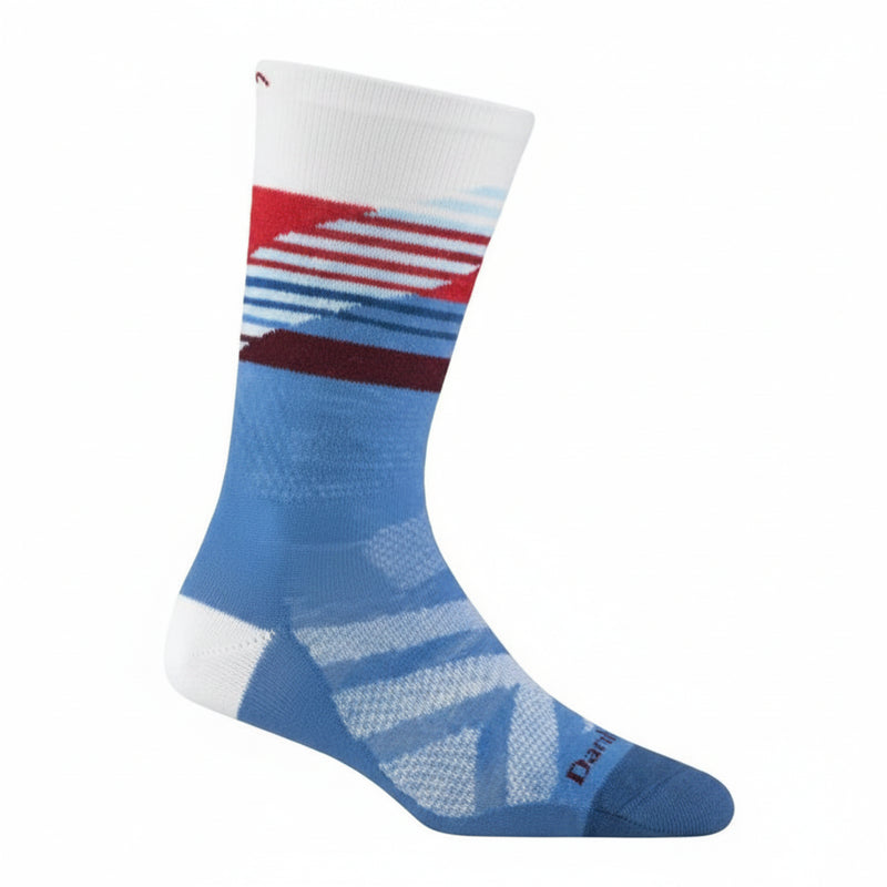 Blue, white, and red striped sock