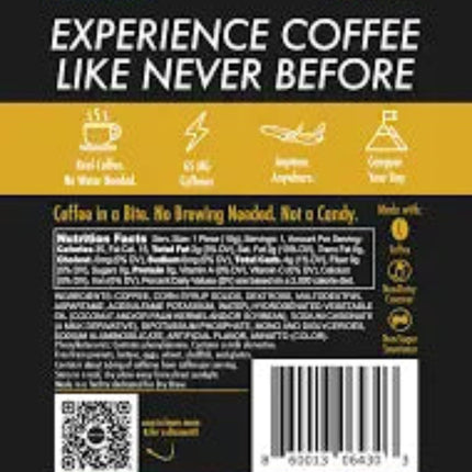 Dry Brew coffee packaging with nutrition facts, ingredients, and barcode