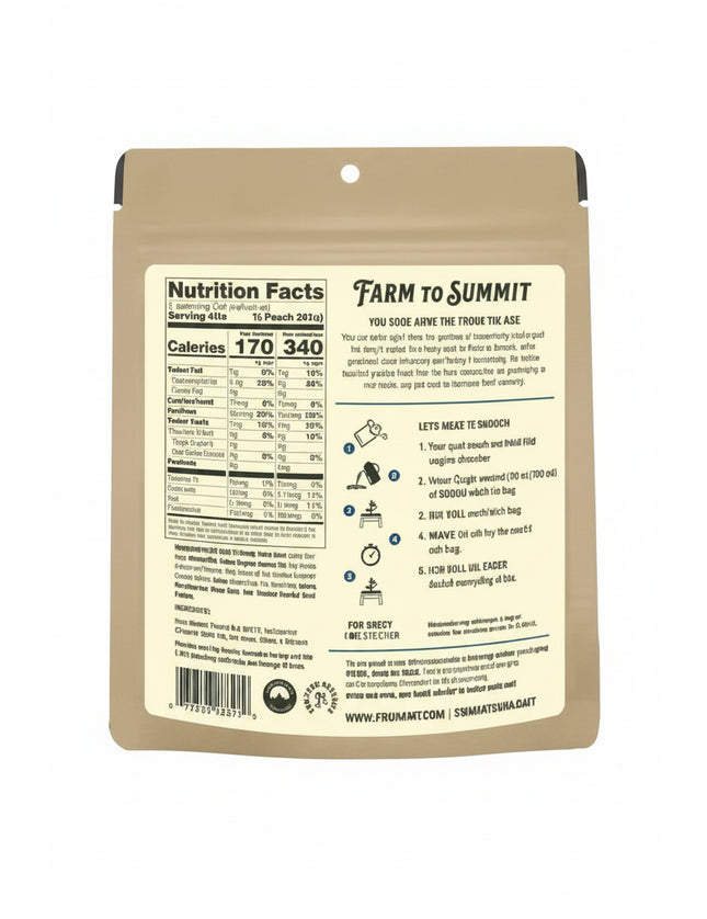 Farm to Summit packaging with nutrition facts and cooking instructions