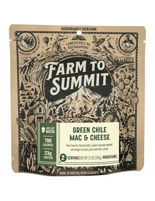 Farm to Summit Green Chile Mac & Cheese packaging