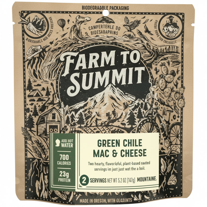 Farm to Summit Green Chile Mac & Cheese packaging