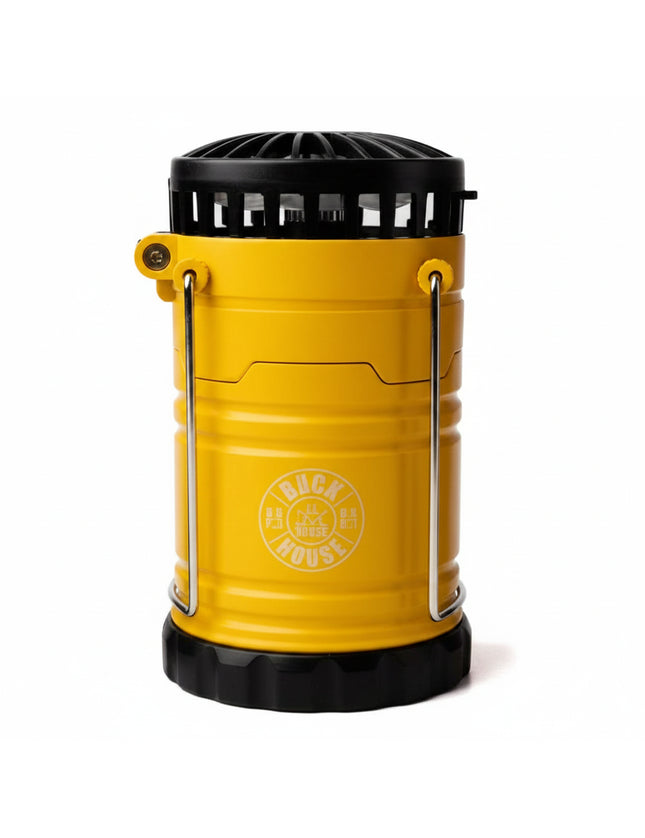 Yellow Buck House mosquito repellent device with black top and base