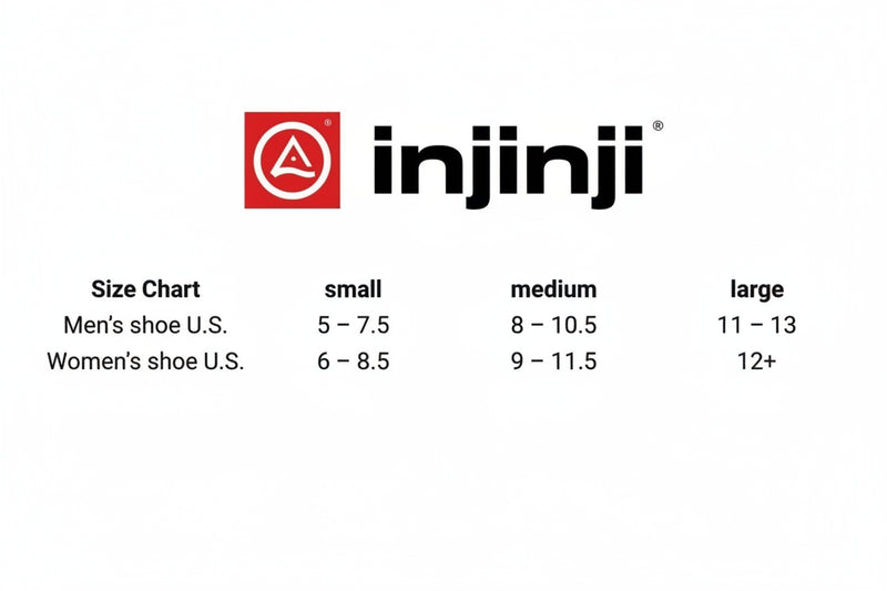Injinji sock size chart for men and women