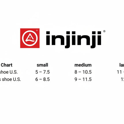 Injinji shoe size chart for men and women