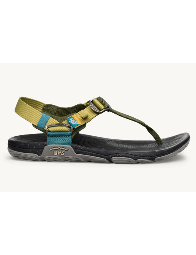 Green sandal with straps on a white background