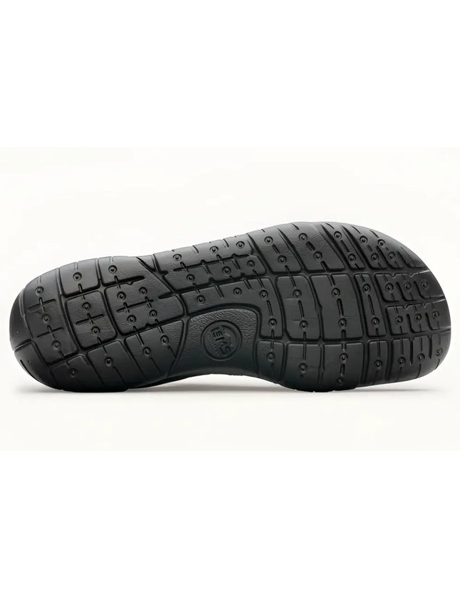 Black shoe sole with textured grip pattern