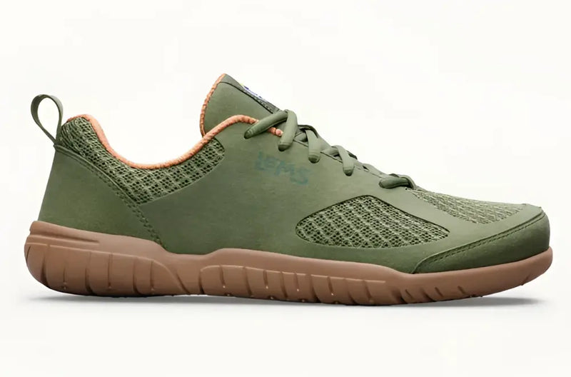 Green and brown Lems Primal Pursuit shoe