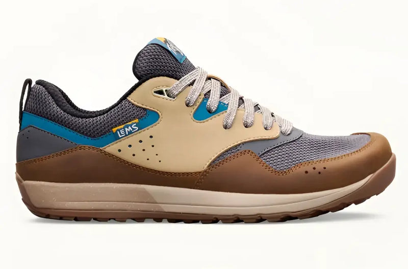 Lems Shoes brown and blue men's trail shoe